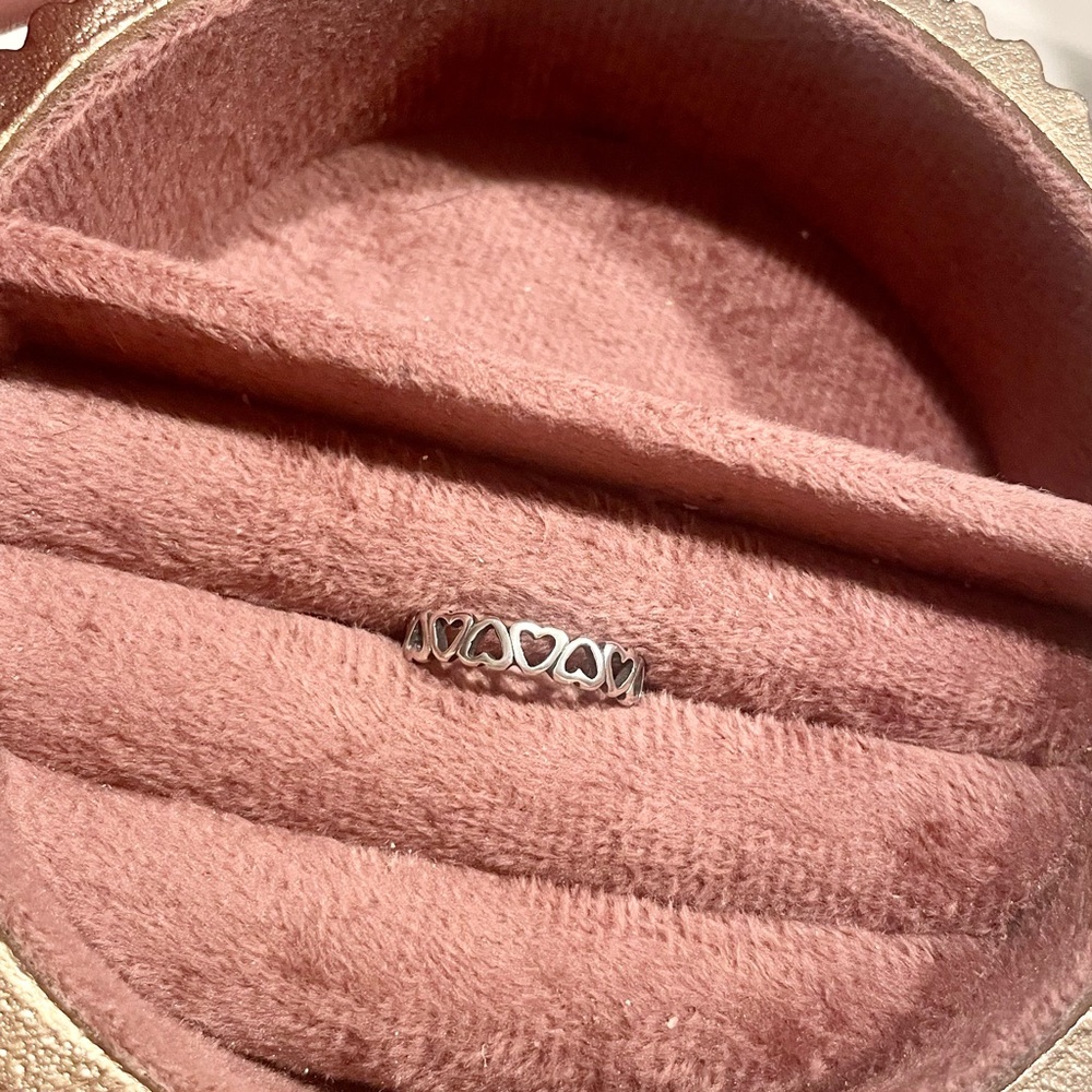 Sterling Silver Heart Link Stacker Band Ring